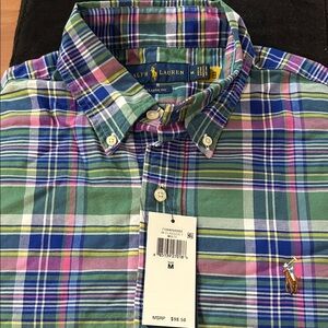 Ralph Lauren Multicolor Plaid Button-Down Shirt - Green Pink Blue